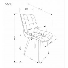 Virtuves krēsls K-580, zaļš